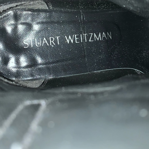 Stuart Weitzman Croc Embossed Leather Ankle Boots| Size 5 - Picture 3 of 11